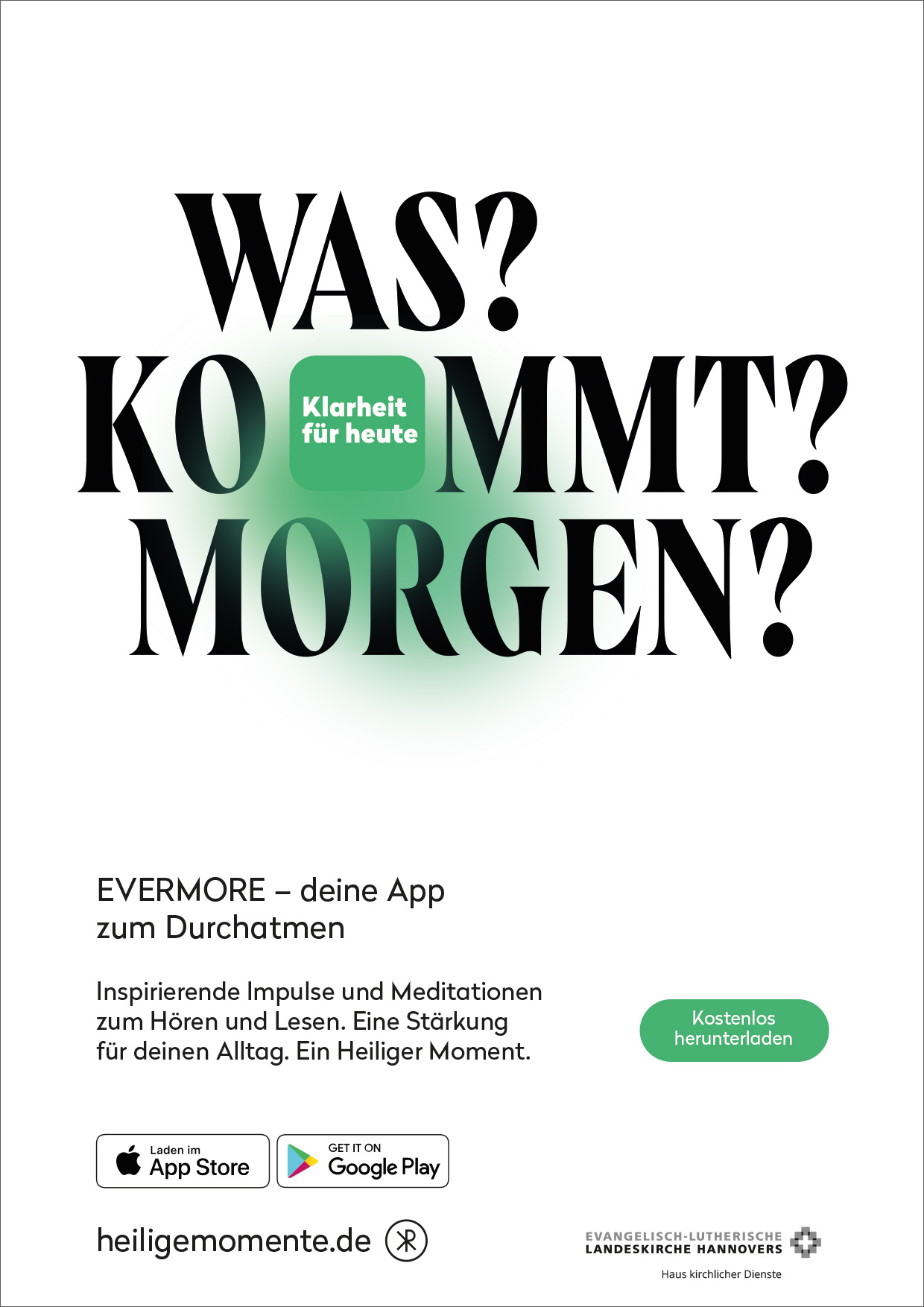 12-250046 Plakat Evermore-App – Slogan 3 (weiß)