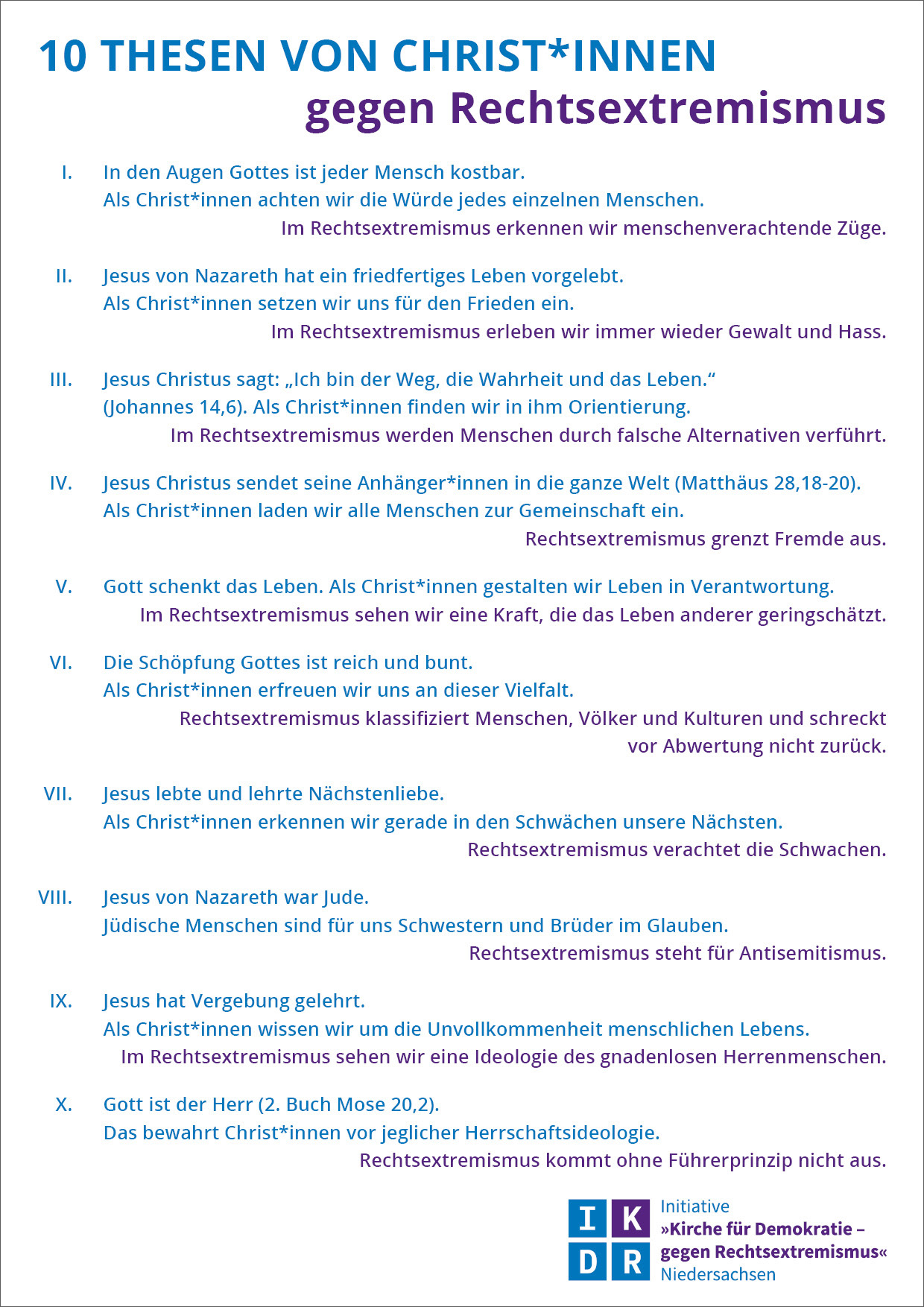 12-400010 10 Thesen von Christ*innen gegen Rechtsextremismus – Plakat
