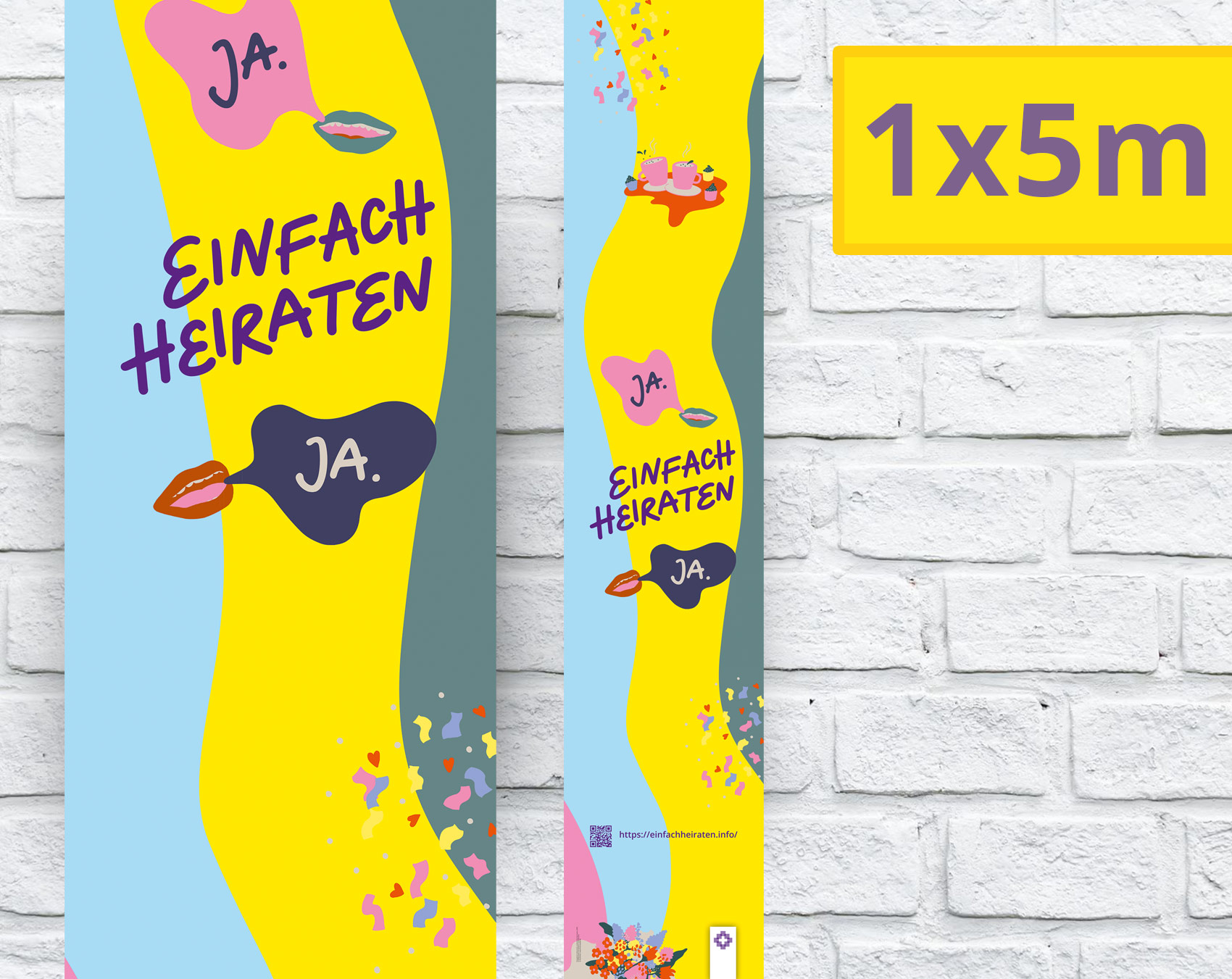 1x5m Banner "einfach heiraten" 1x5m Banner "einfach heiraten"