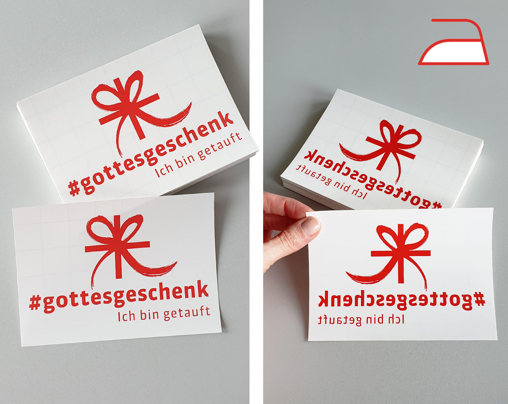 Bügelbilder zur Taufe "Gottesgeschenk"