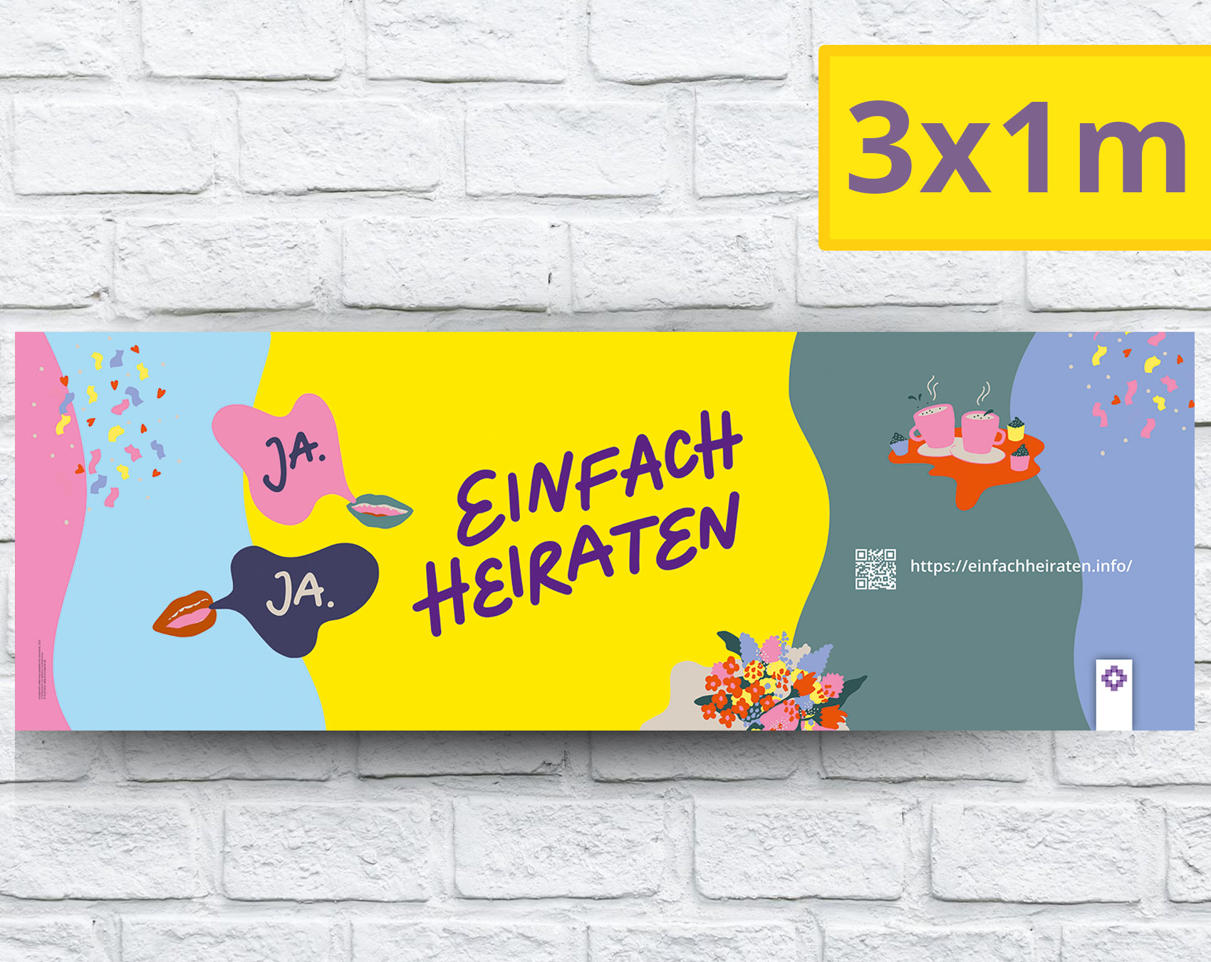 3x1m Quer Banner "einfach heiraten" 3x1m Quer Banner "einfach heiraten"