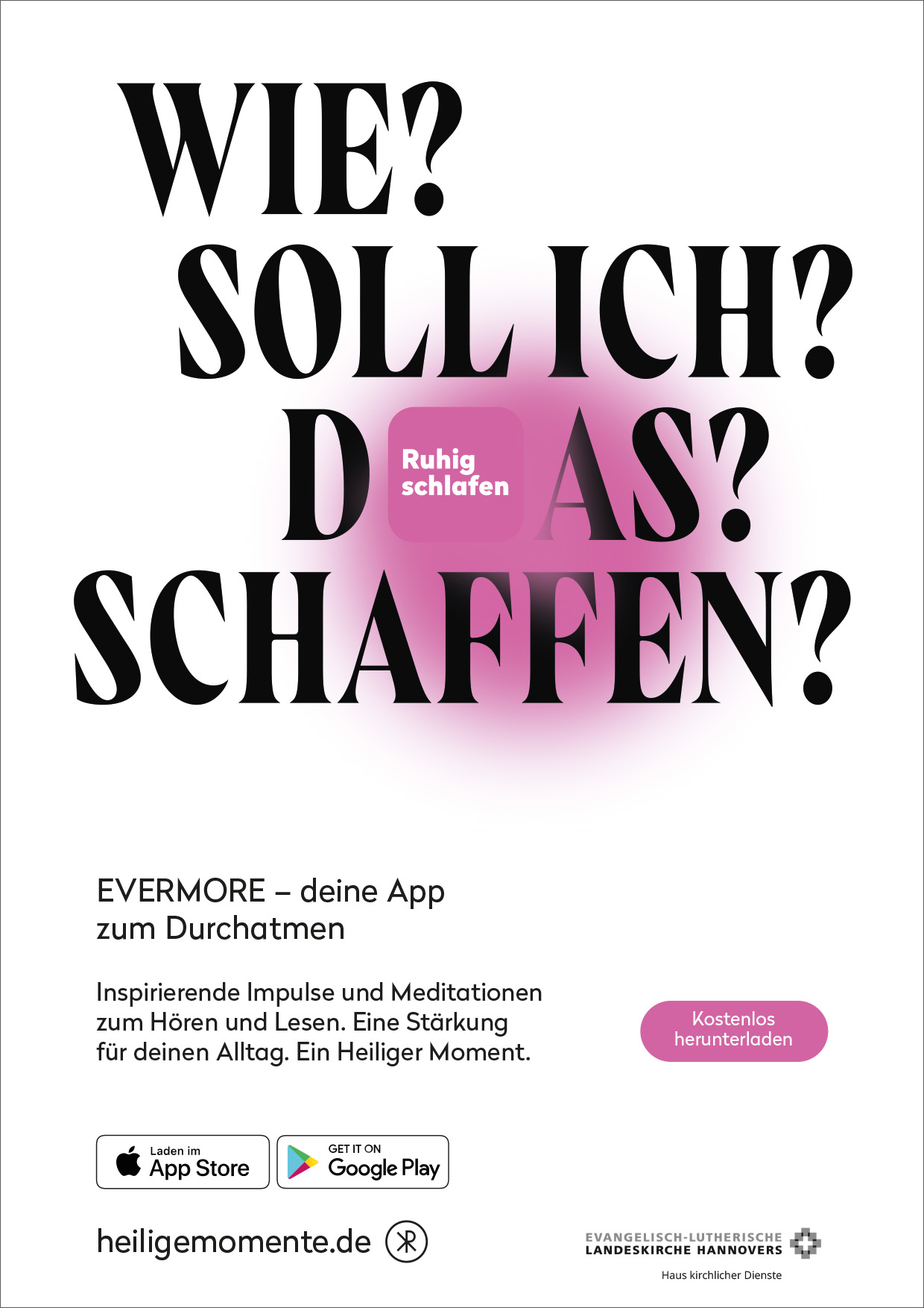 12-250044 Plakat Evermore-App – Slogan 2 (weiß)