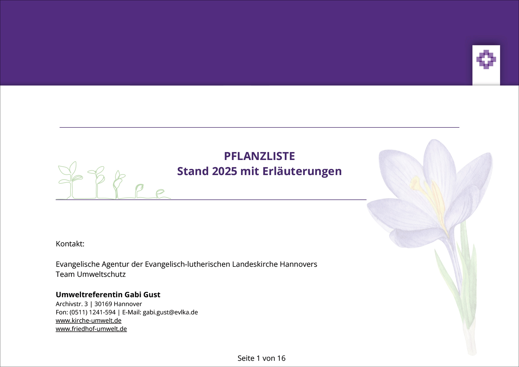 Informationsblatt Pflanzliste mit Erläuterungen – PDF-Version