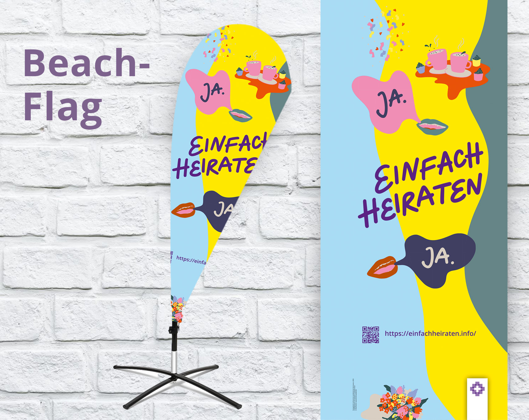 Beachflag "einfach heiraten" Beachflag "einfach heiraten"