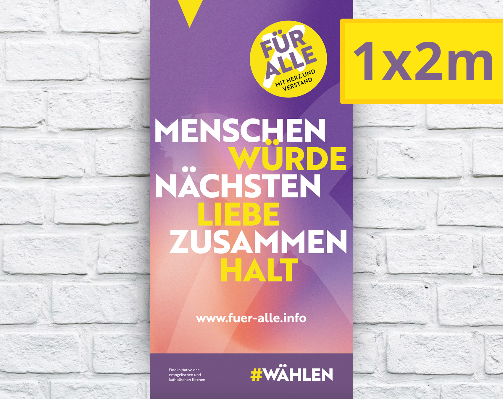 1x2m Banner zur Kampagne "Demokratie stärken"