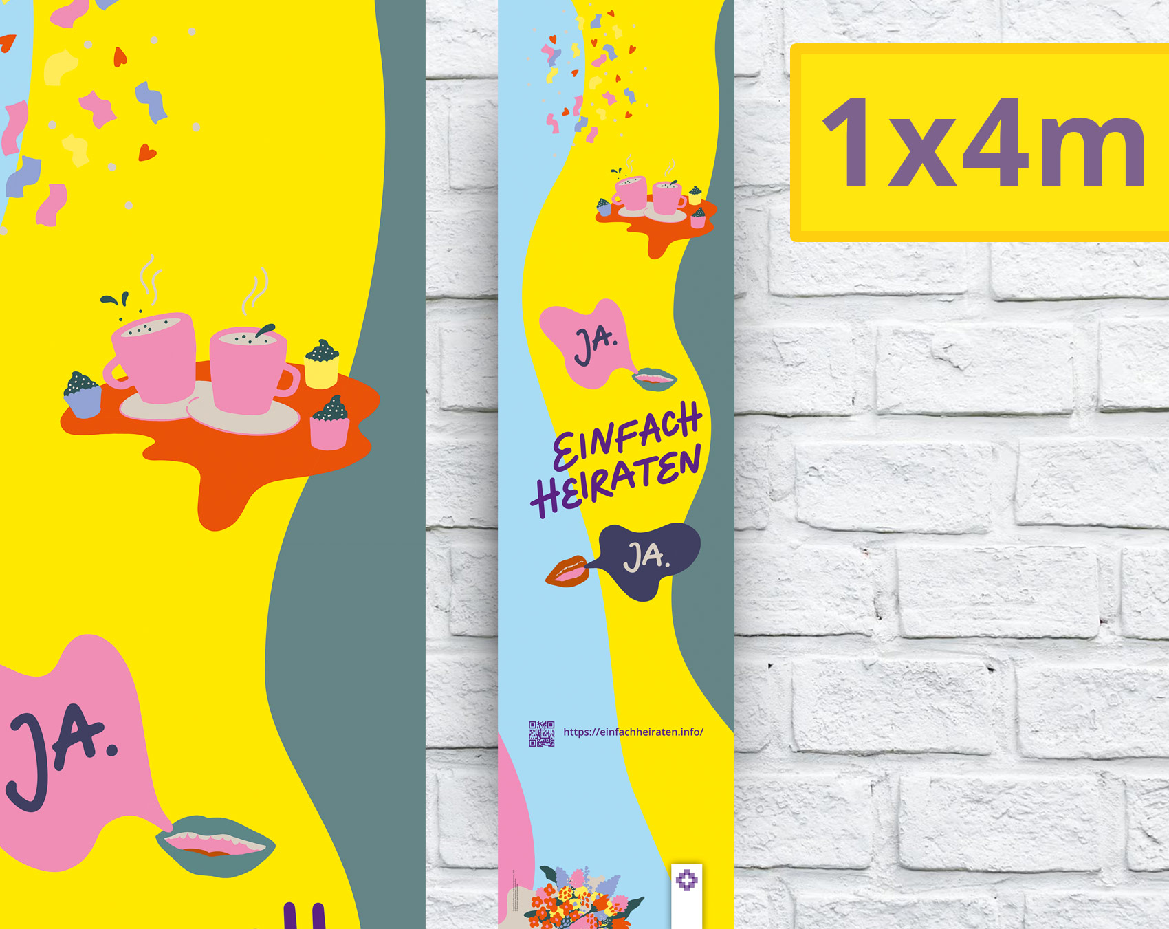 1x4m Banner "einfach heiraten"