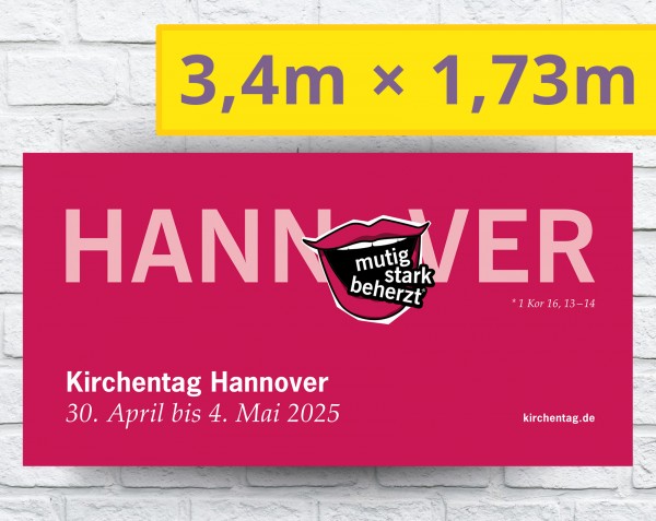 Bauzaun-Banner zum Kirchentag in Hannover